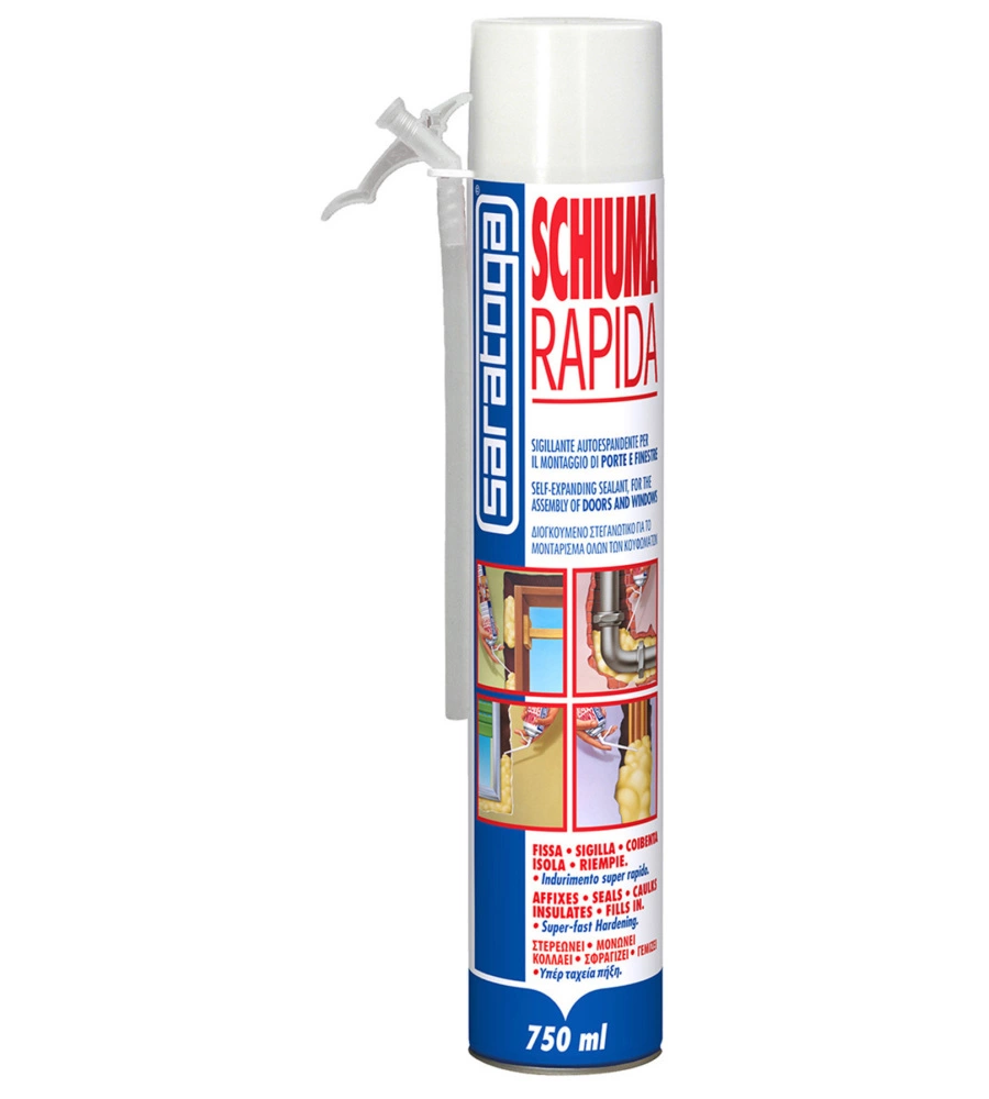 SCHIUMA POLIURETANICA RAPIDA SARATOGA, 750 ML